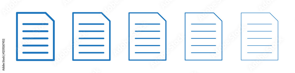 Document icon Symbol collection thin outline set Document icon Symbol collection thin outline set