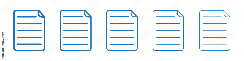 Document icon Symbol collection thin outline set Document icon Symbol collection thin outline set