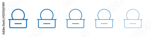 Donation box icon Symbol collection thin outline set