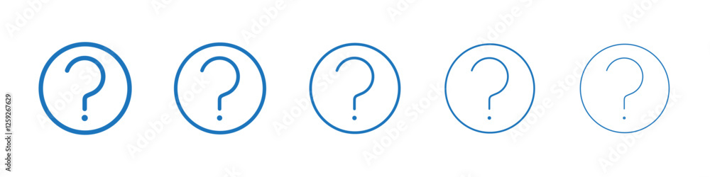 Doubts button icon Symbol collection thin outline set Doubts button icon Symbol collection thin outline set