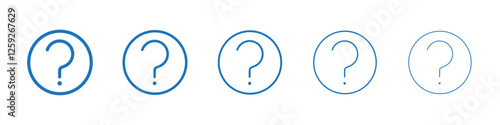Doubts button icon Symbol collection thin outline set