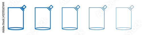 Doy pack pouch icon Symbol collection thin outline set