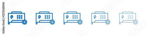 Electric generator icon Symbol collection thin outline set