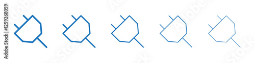 Electrical plug icon Symbol collection thin outline set