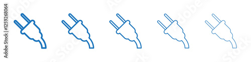Electric plug icon Symbol collection thin outline set