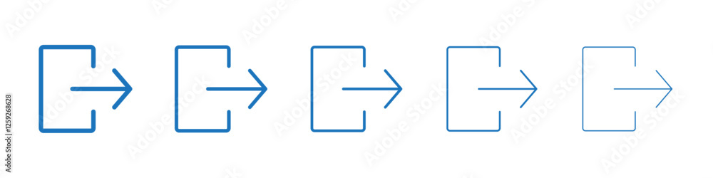 Exit icon Symbol collection thin outline set Exit icon Symbol collection thin outline set