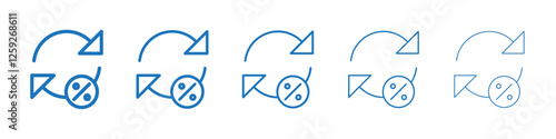 Exchange rate icon Symbol collection thin outline set