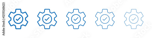 Execution icon Symbol collection thin outline set