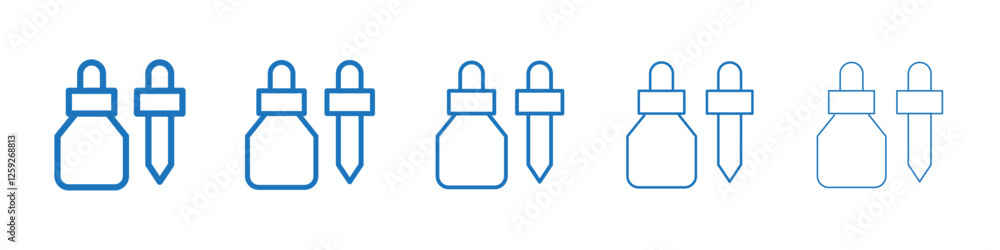 Eye dropper icon Symbol collection thin outline set Eye dropper icon Symbol collection thin outline set