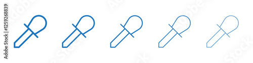Eye dropper icon Symbol collection thin outline set