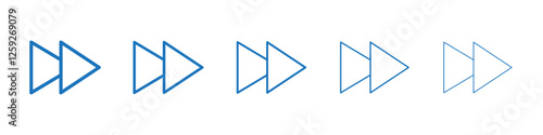Fast forward icon Symbol collection thin outline set