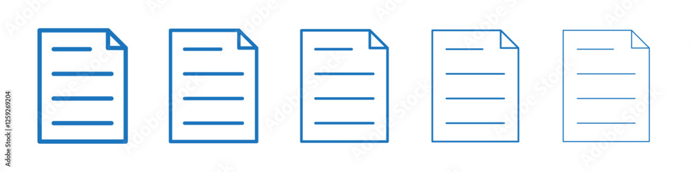 File icon Symbol collection thin outline set File icon Symbol collection thin outline set