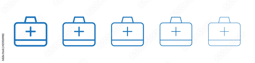 First aid kit icon Symbol collection thin outline set First aid kit icon Symbol collection thin outline set