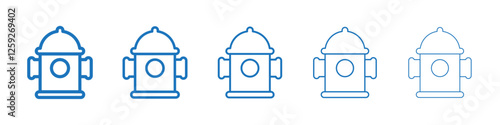 Fire hydrant icon Symbol collection thin outline set
