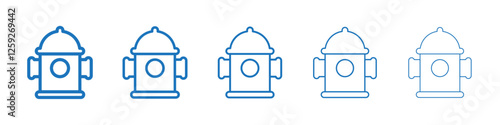Fire hydrant icon Symbol collection thin outline set