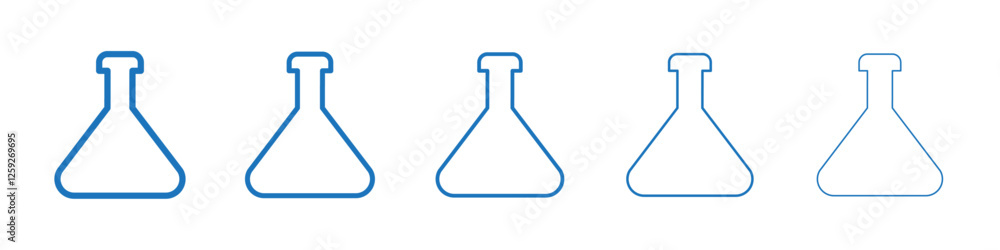 Flask icon Symbol collection thin outline set Flask icon Symbol collection thin outline set