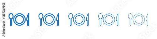 Food icon Symbol collection thin outline set