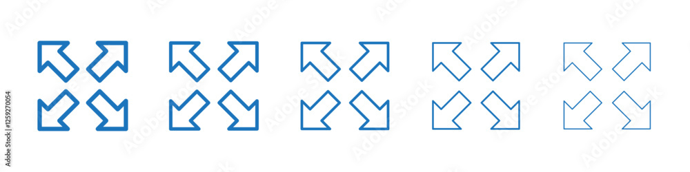 Fullscreen icon Symbol collection thin outline set Fullscreen icon Symbol collection thin outline set