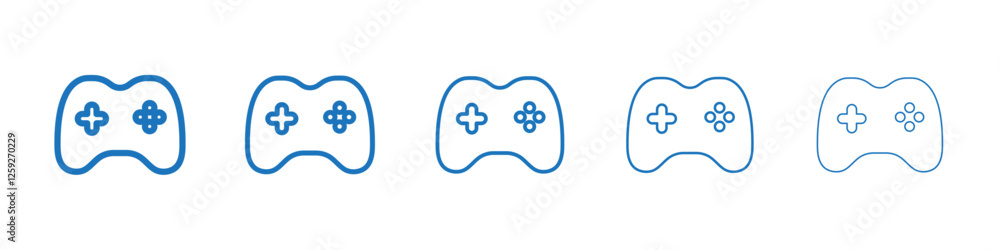 Obraz premium Gaming controller icon Symbol collection thin outline set