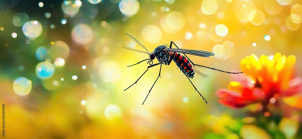A Mosquito in Flight: Nature's Tiny Marvel A Mosquito in Flight: Nature's Tiny Marvel