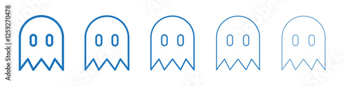 Ghost icon Symbol collection thin outline set