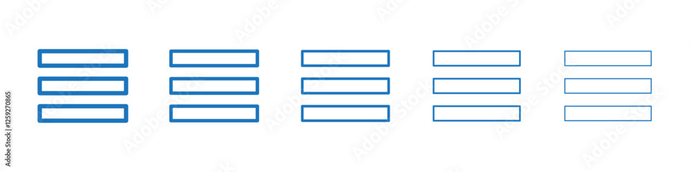 Hamburger menu icon Symbol collection thin outline set Hamburger menu icon Symbol collection thin outline set