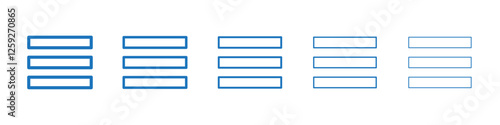 Hamburger menu icon Symbol collection thin outline set