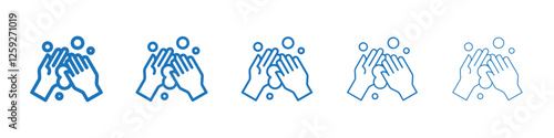 Hand wash icon Symbol collection thin outline set