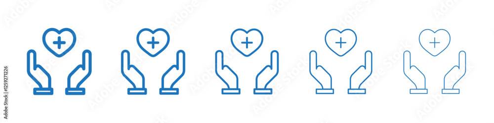 Health insurance icon Symbol collection thin outline set Health insurance icon Symbol collection thin outline set