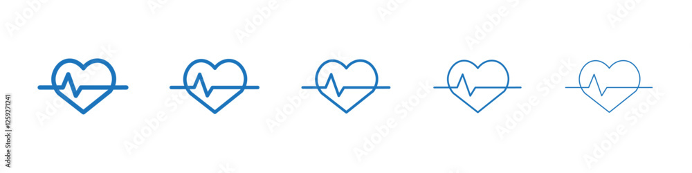 Heartbeat icon Symbol collection thin outline set Heartbeat icon Symbol collection thin outline set