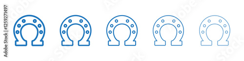 Horseshoe icon Symbol collection thin outline set