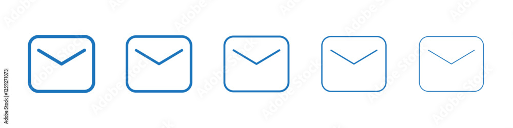 Inbox icon Symbol collection thin outline set Inbox icon Symbol collection thin outline set