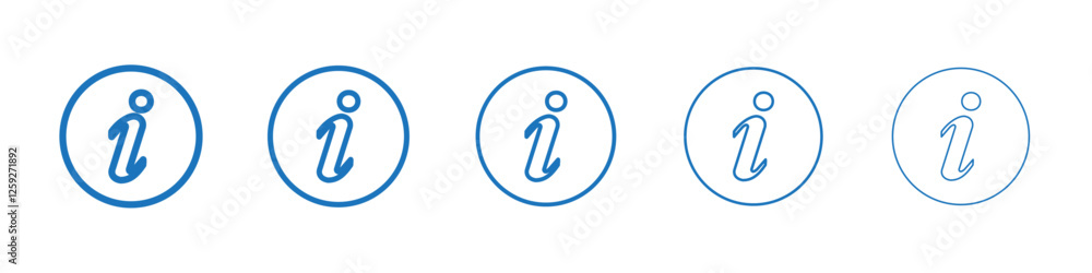 Info icon Symbol collection thin outline set Info icon Symbol collection thin outline set