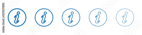 Info icon Symbol collection thin outline set