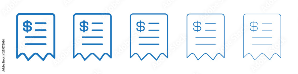 Invoice icon Symbol collection thin outline set Invoice icon Symbol collection thin outline set