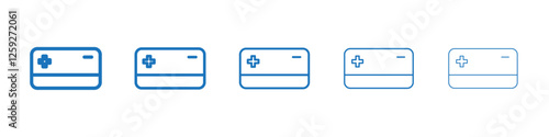 Insurance card icon Symbol collection thin outline set