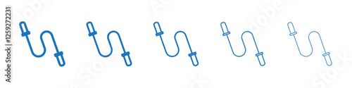 Jump rope icon Symbol collection thin outline set