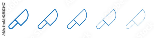 Kitchen knife icon Symbol collection thin outline set