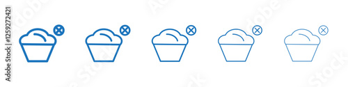 Lack of appetite icon Symbol collection thin outline set
