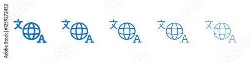 Language icon Symbol collection thin outline set