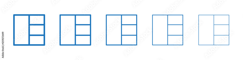 Layout icon Symbol collection thin outline set Layout icon Symbol collection thin outline set