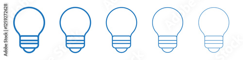 Lamp icon Symbol collection thin outline set