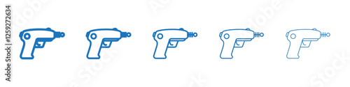 Laser gun icon Symbol collection thin outline set