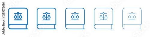 Law book icon Symbol collection thin outline set