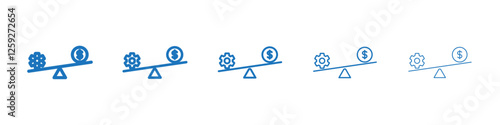 Leverage icon Symbol collection thin outline set