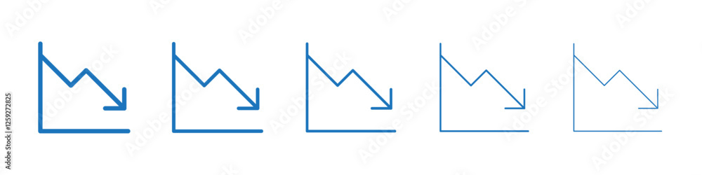 Line chart icon Symbol collection thin outline set Line chart icon Symbol collection thin outline set