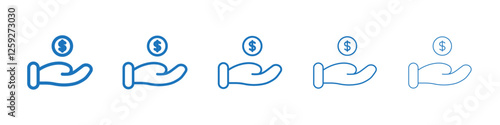 Loan icon Symbol collection thin outline set