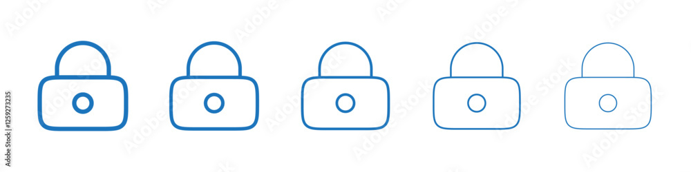 Lock icon Symbol collection thin outline set Lock icon Symbol collection thin outline set