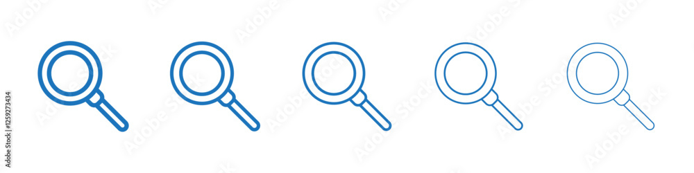Loupe icon Symbol collection thin outline set Loupe icon Symbol collection thin outline set