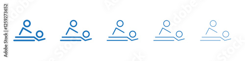Massage icon Symbol collection thin outline set